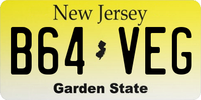 NJ license plate B64VEG