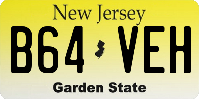 NJ license plate B64VEH