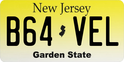 NJ license plate B64VEL
