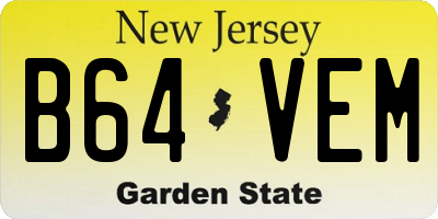 NJ license plate B64VEM