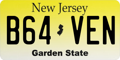 NJ license plate B64VEN
