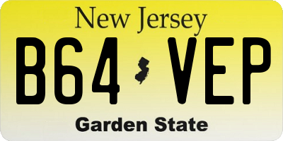 NJ license plate B64VEP