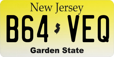 NJ license plate B64VEQ