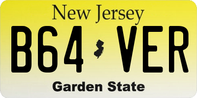 NJ license plate B64VER