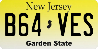 NJ license plate B64VES