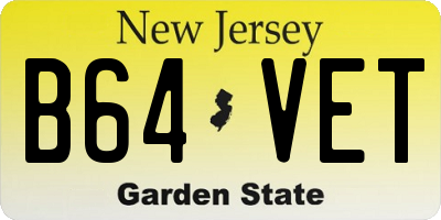 NJ license plate B64VET
