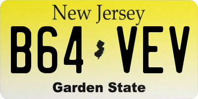 NJ license plate B64VEV