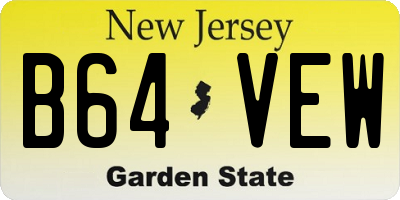 NJ license plate B64VEW