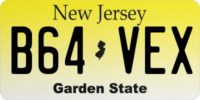 NJ license plate B64VEX