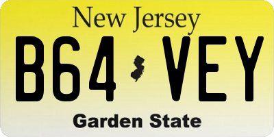NJ license plate B64VEY