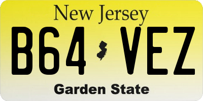 NJ license plate B64VEZ