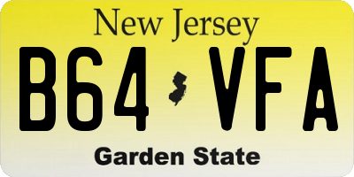 NJ license plate B64VFA