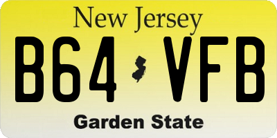 NJ license plate B64VFB
