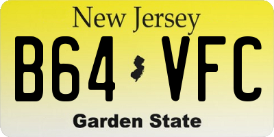 NJ license plate B64VFC