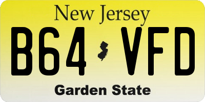 NJ license plate B64VFD