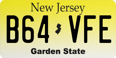 NJ license plate B64VFE