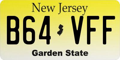 NJ license plate B64VFF