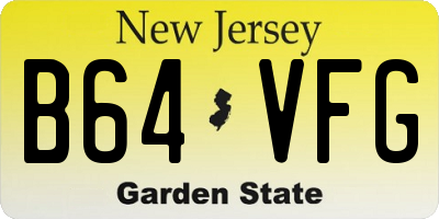 NJ license plate B64VFG
