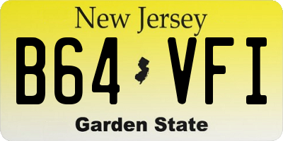 NJ license plate B64VFI