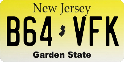 NJ license plate B64VFK