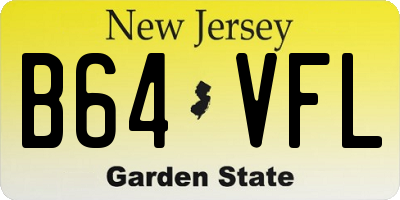 NJ license plate B64VFL