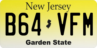 NJ license plate B64VFM