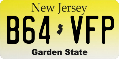 NJ license plate B64VFP