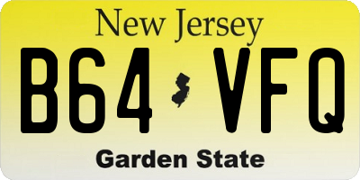 NJ license plate B64VFQ