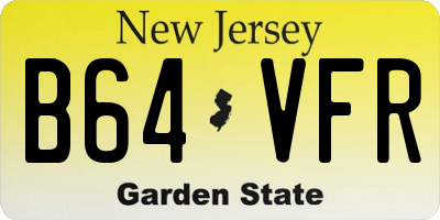 NJ license plate B64VFR