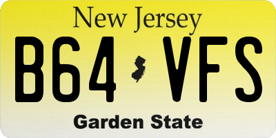 NJ license plate B64VFS