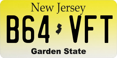 NJ license plate B64VFT