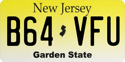 NJ license plate B64VFU