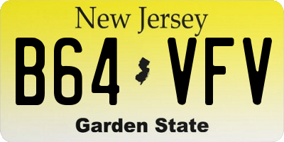 NJ license plate B64VFV