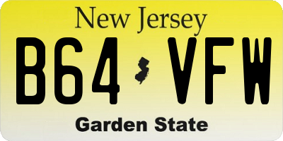 NJ license plate B64VFW