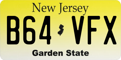 NJ license plate B64VFX