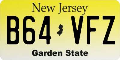 NJ license plate B64VFZ