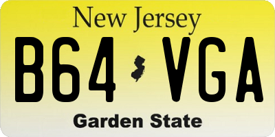 NJ license plate B64VGA