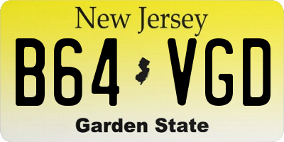 NJ license plate B64VGD