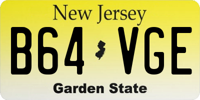 NJ license plate B64VGE
