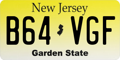 NJ license plate B64VGF
