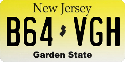 NJ license plate B64VGH