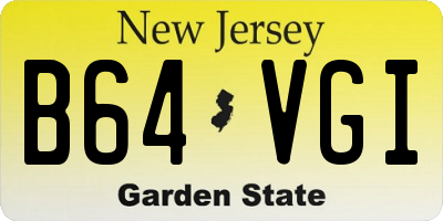 NJ license plate B64VGI