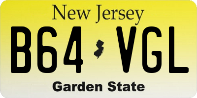 NJ license plate B64VGL