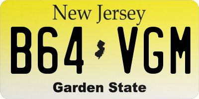 NJ license plate B64VGM