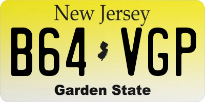 NJ license plate B64VGP