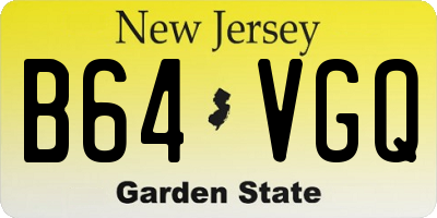 NJ license plate B64VGQ