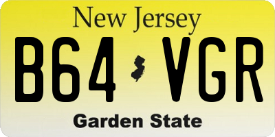 NJ license plate B64VGR