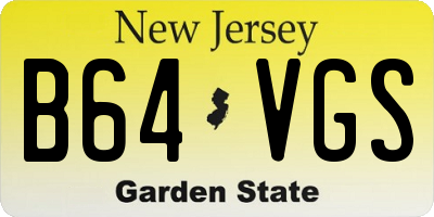 NJ license plate B64VGS