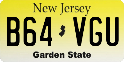 NJ license plate B64VGU