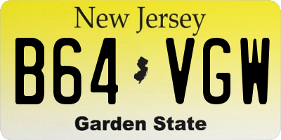NJ license plate B64VGW